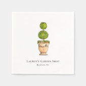 Elegante waterverf topiary servet (Voorkant)