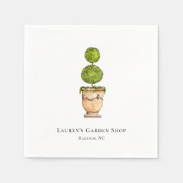 Elegante waterverf topiary servet