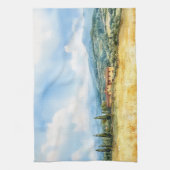 Elegante Waterverf Toscaanse Middellandse Zee Theedoek (Verticaal)