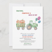 Elegante Waterverf Tractoren Pompoenen Baby shower Kaart (Voorkant)