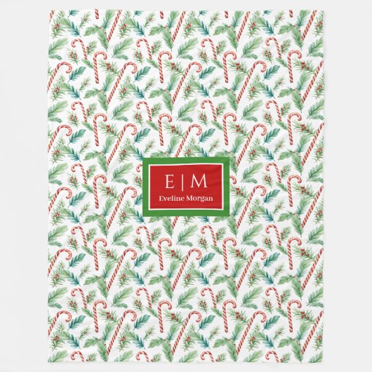 Elegante waterverf traditionele Xmas geschenkdeken Fleece Deken (Voorkant)