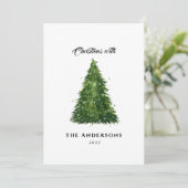 elegante waterverf tree kerstmis met feestdagen feestdagenkaart (Staand voorkant)