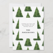 elegante waterverf tree kerstmis met feestdagen feestdagenkaart (Achterkant)