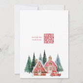 Elegante Waterverf Tree QR Code Kerstfeest Feestdagenkaart (Achterkant)