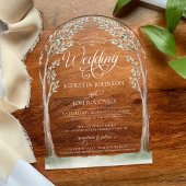 Elegante Waterverf Trees Whimsical Arch Wedding Acryl Uitnodigingen