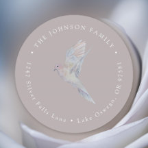 Elegante Waterverf Treurduif Retouradres