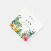 Elegante Waterverf Tropical Flowers bruiloft Servet (Hoek)