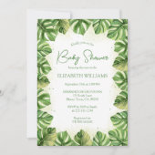 Elegante Waterverf Tropical Palm Baby shower Kaart (Voorkant)