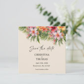 Elegante Waterverf Tropical Save the Date (Staand voorkant)