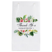 Elegante Waterverf Tropische Bloemen Dank u Klein Cadeauzakje (Voorkant)