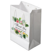 Elegante Waterverf Tropische Bloemen Dank u Medium Cadeauzakje (Voorkant Gekanteld)