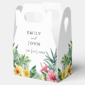 Elegante Waterverf Tropische Bloemenbruiloft Bedankdoosjes (Geopend)