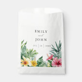 Elegante Waterverf Tropische Bloemenbruiloft Bedankzakje (Voorkant)