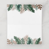 Elegante Waterverf Tropische Bloemenbruiloft Plaatskaartje (Binnenkant ongevouwen)