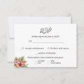 Elegante Waterverf Tropische bruiloft RSVP Kaartje (Voorkant)