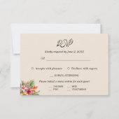 Elegante Waterverf Tropische bruiloft RSVP Kaartje (Voorkant)