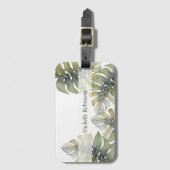 Elegante waterverf tropische Monstera Bagagelabel (Voorkant (verticaal))