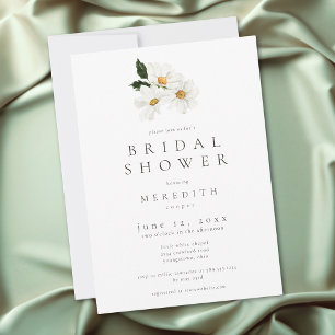 Elegante Waterverf Trouwerij met Madeliefjes Minim Kaart