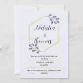 Elegante waterverf trouwkaart uitnodiging (Voorkant)