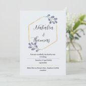 Elegante waterverf trouwkaart uitnodiging (Staand voorkant)