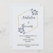 Elegante waterverf trouwkaart uitnodiging (Voorkant / Achterkant)