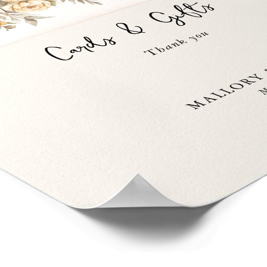 Elegante  Waterverf trouwkaarten en geschenken Poster (Hoek)