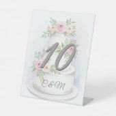 Elegante Waterverf Trouwtaart Tafelblad Teken Reclamebord Met Voetstuk (Voorkant)