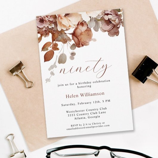 Elegante Waterverf Tuin Bloemen 90e Kaart