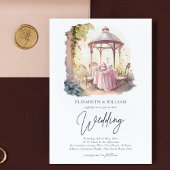 Elegante waterverf Tuin Bruiloft Kaart