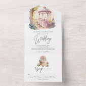 Elegante waterverf Tuin Bruiloft RSVP All In One Uitnodiging (Binnen)