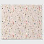 Elegante Waterverf Tuin met Wilde Bloemen Cadeaupapier (Vlak)