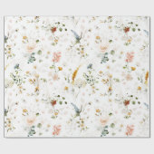 Elegante Waterverf Tuin met Wilde Bloemen Cadeaupapier (Vlak)