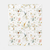 Elegante Waterverf Tuin met Wilde Bloemen Fleece Deken (Voorkant)