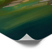 Elegante Waterverf Tuin van Dromen AI Schilderij Poster (Hoek)