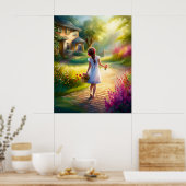 Elegante Waterverf Tuin van Dromen AI Schilderij Poster (Keuken)