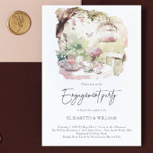 Elegante waterverf Tuin Verlovingsfeest Kaart