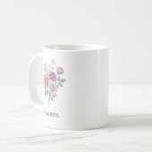 Elegante Waterverf Tuinroos Mok (Voorkant links)
