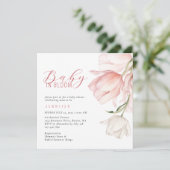 Elegante Waterverf Tulp Baby shower Kaart (Staand voorkant)