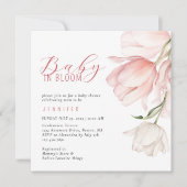 Elegante Waterverf Tulp Baby shower Kaart (Voorkant)