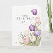 Elegante Waterverf Tulp Bedankkaart Kaart (Voorkant)