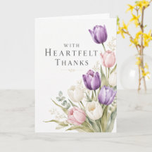 Elegante Waterverf Tulp Bedankkaart