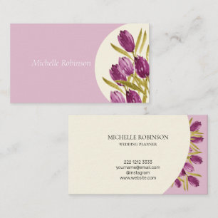 Elegante waterverf tulp bloemen professioneel visitekaartje