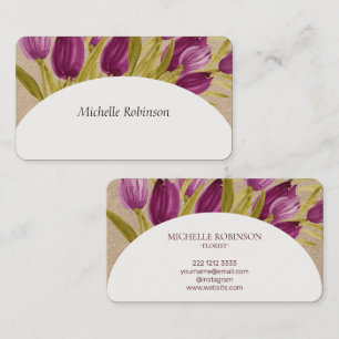 Elegante waterverf tulp bloemen professioneel visitekaartje