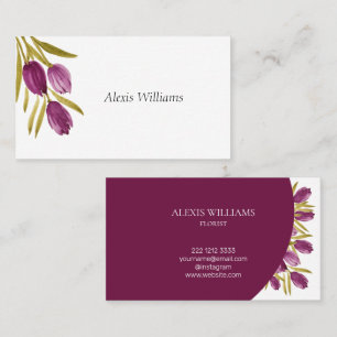 Elegante waterverf tulp bloemen professioneel visitekaartje