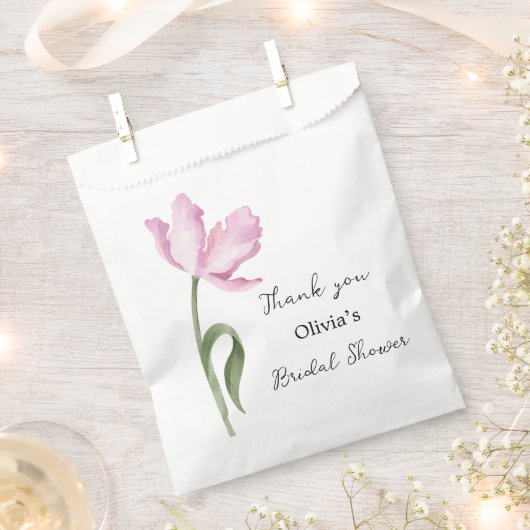Elegante Waterverf Tulp Bruiloftsdouche Bedankzakje (Geknipt)