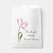 Elegante Waterverf Tulp Bruiloftsdouche Bedankzakje (Voorkant)