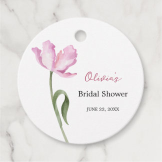 Elegante waterverf tulp bruiloftsshower favor tag bedankjes labels