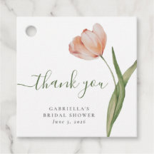 Elegante waterverf tulp groene bruidsdouche