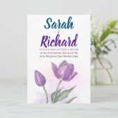 Elegante Waterverf Tulp Huwelijksuitnodiging Kaart (Staand voorkant)