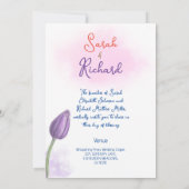 Elegante Waterverf Tulp Huwelijksuitnodiging Kaart (Achterkant)
